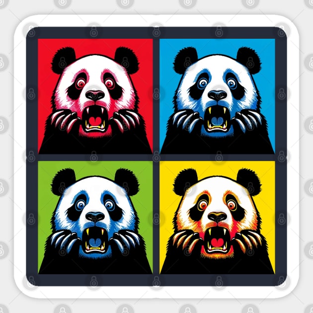 Pop Fearful Panda - Funny Panda Art Sticker by PawPopArt